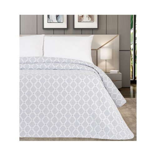 Colcha jacquard rombos 135-150cm  240x260 blanco o azul. LUMATEX