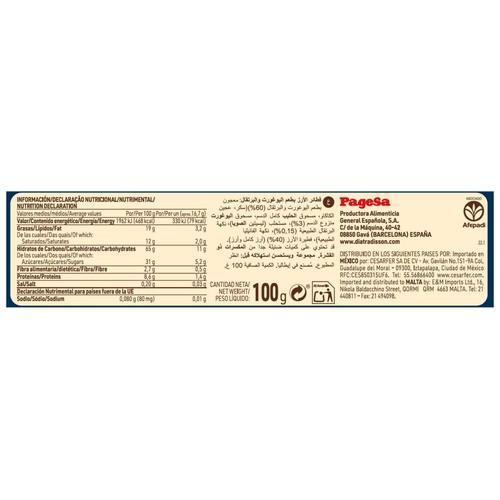 DIAT RADISSON Tortitas de arroz con sabor a yogur y naranja 100 g.