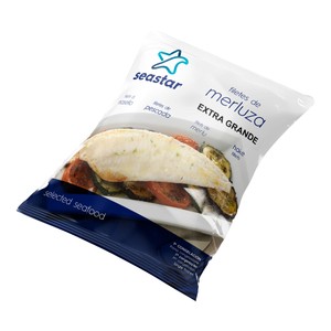 Filetes de merluza extra grandes congelados 900 g.
