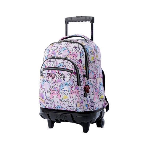 Mochila con ruedas renglones glitter - paws. TOTTO
