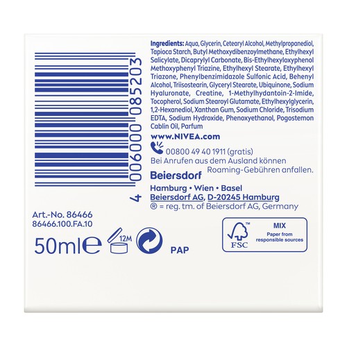 NIVEA Q10 power Crema de día antiarrugas, con FPS 30, para todo tipo de pieles 50 ml.