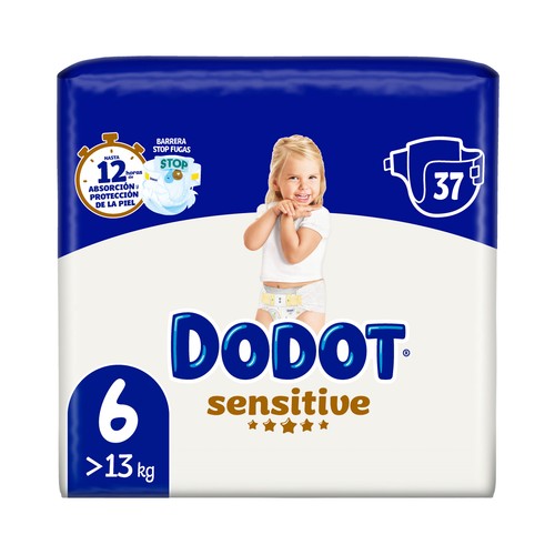 DODOT Sensitive Pañales para bebé talla 6 (+13 kg) 37 uds.