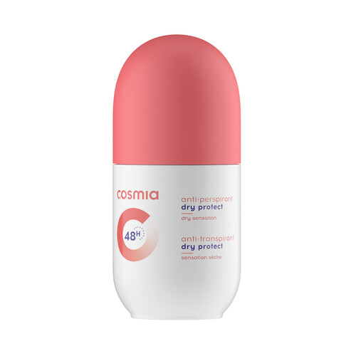 COSMIA Desodorante roll on para mujer con protección anti-transpirante que dura hasta 48 horas COSMIA 50 ml.