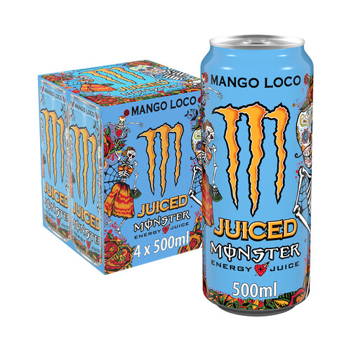 Bebida energética sabor mango loco MONSTER pack de latas 4x50 cl.