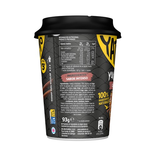 YATEKOMO Fideos Orientales instantáneos (noodles) sabor carne - 93g.