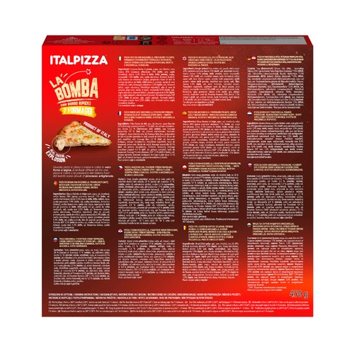 ITALPIZZA La bomba Pizza congelada a los 7 quesos 450 g.
