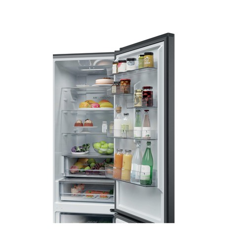 Frigorífico combi 205cm HAIER HDPR1620ANPK Inox, NO FROST, clasificación energética: A, H: 205cm, A: 59,5cm, F: 66,7cm, capacidad total: 409L.