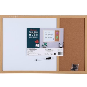 Imagen de Pizarra mixta blanca y corcho 60X40cm, AUCHAN. 