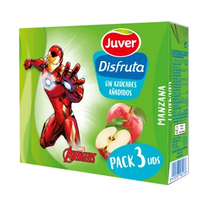 JUVER Disfruta Néctar de manzana, sin azúcares añadidos brick 3 uds x 20 cl.
