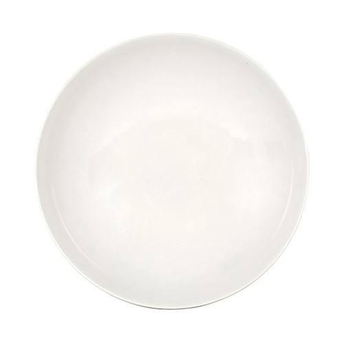 Plato hondo redondo de loza color blanco, 21 cm. Mónaco Ivory LA MEDITERRÁNEA.