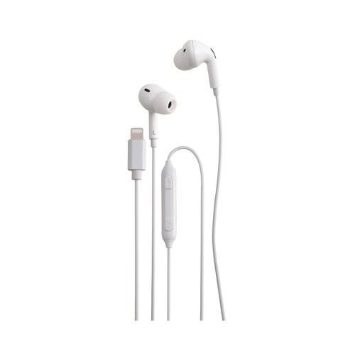 Auriculares tipo intrauditivo QILIVE 600202433 con cable lightning, color blanco.