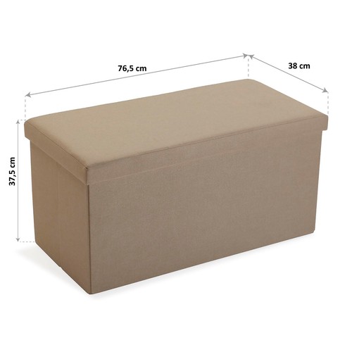 Baúl alargado desmontable, color beige, VERSA HOME.