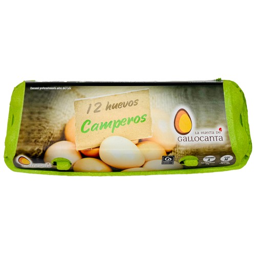 LA HUERTA DE GALLOCANTA Huevos de gallinas camperas clase M y categoria A 12 uds.