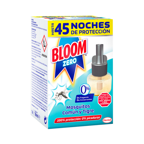 BLOOM Insecticida eléctrico líquido para mosquitos común y tigre BLOOM 1 ud.