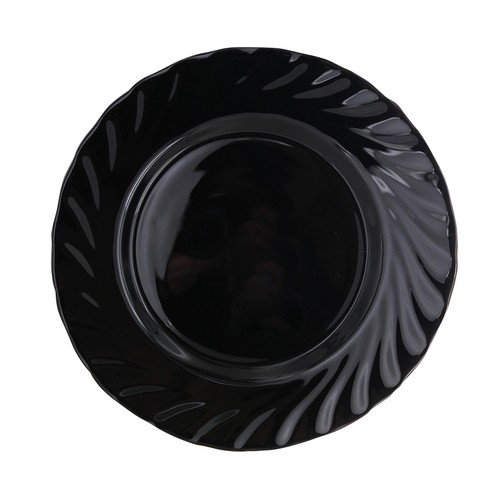 Plato de postre redodndo de vidrio color negro , 19,5cm. Trianon LUMINARC.