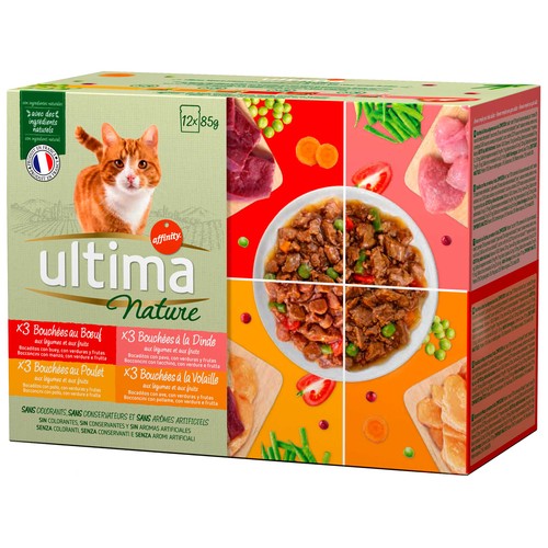 ULTIMA Alimento para gatos húmedo, carne ULTIMA NATURE 12 uds. x 85 g.