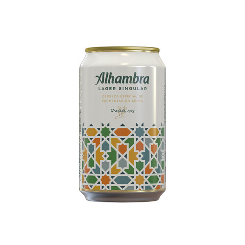 ALHAMBRA LAGER SINGULAR Especial cerveza lata de 33 cl.