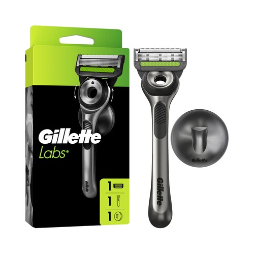 GILLETTE Labs Maquinilla de afeitar con cabezal pivotante de 5 hojas  + colgador de pared.