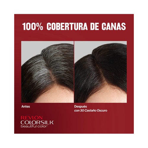 REVLON Colorsilk tono 46 Castaño dorado medio Coloración permanente sin amoniaco.