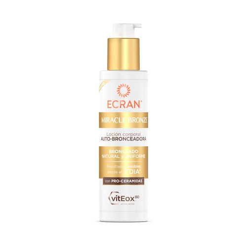 ECRAN Miracle bronze Loción corporal auto-bronceadora con resultados desde el primer día 200 ml.