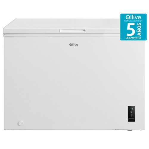 Arcón congelador QILIVE Q.6842, clasificación energética: E, H: 85cm,A: 111,5cm, F: 64,5cm, capacidad total: 290L.