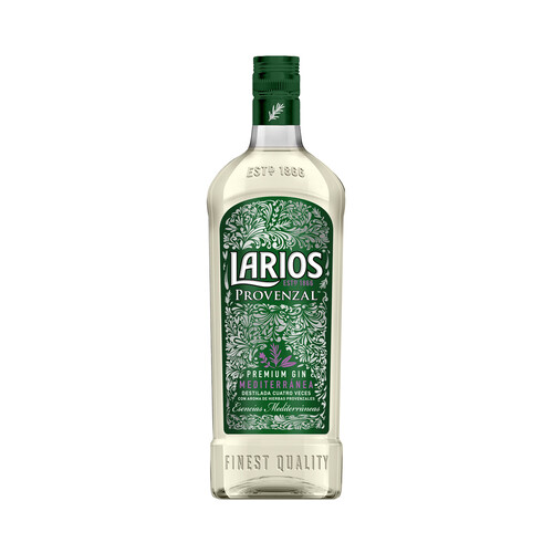 LARIOS Ginebra premiun mediterránea con aromas de hierbas provenzales LARIOS Provenzal botella de 70 cl.
