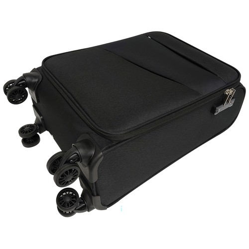 Maleta de cabina tipo trolley  soft 8 ruedas 55cm negro. AIRPORT