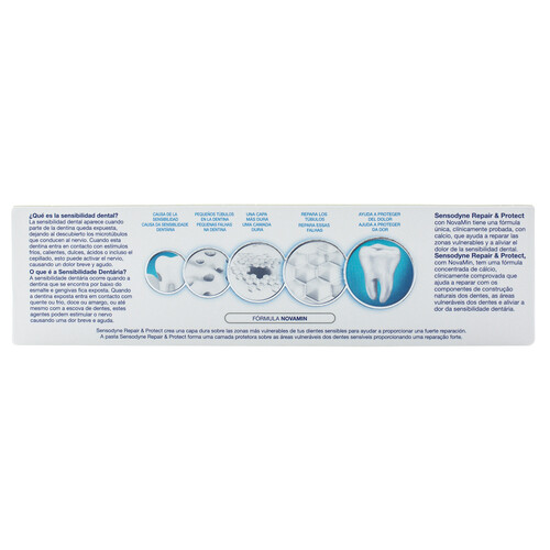 SENSODYNE Pasta de dientes con flúor y sabor a menta fresca para dientes sensibles SENSODYNE Repair & protect 75 ml.