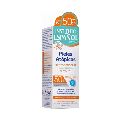 INSTITUTO ESPAÑOL Protector solar infantil (facial y corporal) con FPS 50+ (muy alto), pieles atópicas 150 ml.