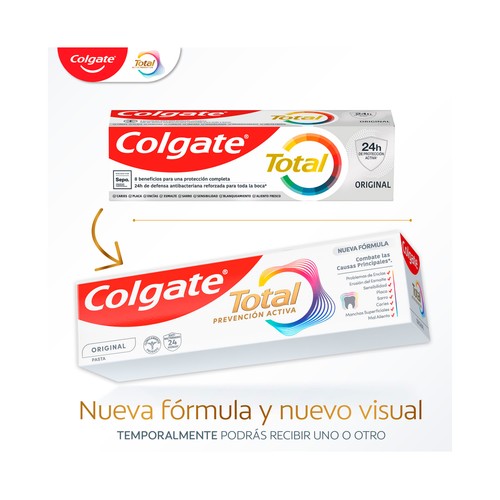 COLGATE Total prevención activa Pasta de dientes con protección 8 en 1 2 x 75 ml.