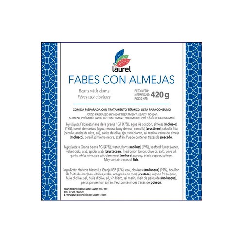 LAUREL Fabes con almejas 420 g