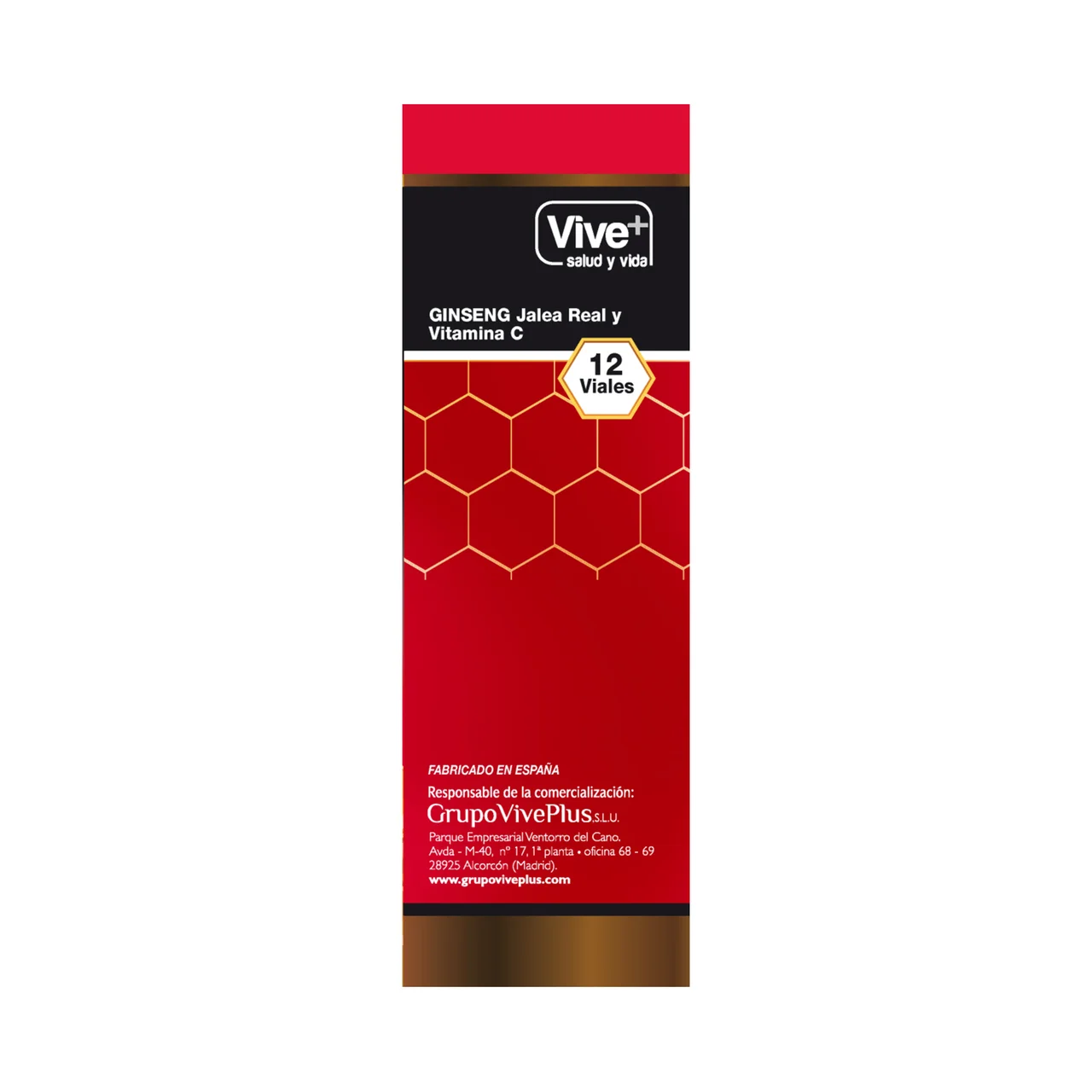 VIVE+ SALUD Y VIDA Ginseng, jalea real y vitamina C VIVE + SALUD Y VIDA 12 uds. x 10 ml.
