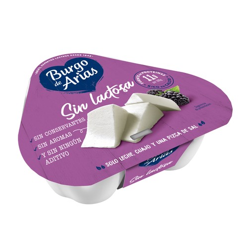Queso fresco sin lactosa BURGO DE ARIAS 3x72g.