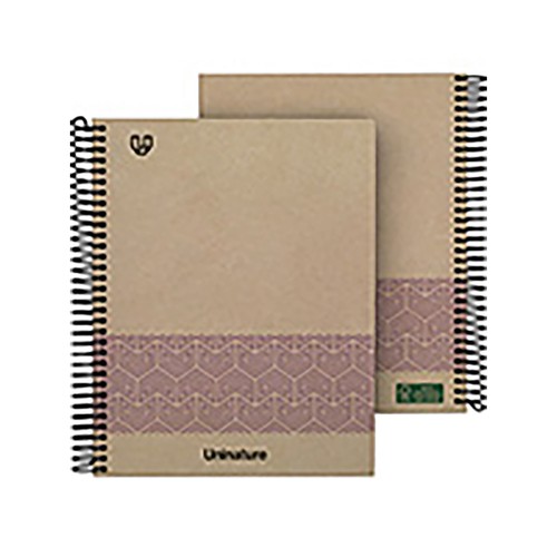 Cuaderno de espirales A4, 80 hojas de 90 gr, 4 x 4, surtido de diseños, UNINATURE.