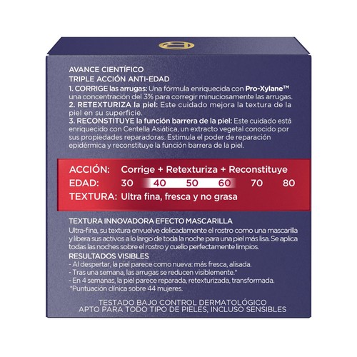 L´ORÉAL PARIS Revitalift laser 50 ml Crema de noche antiedad con Prolaxyne.
