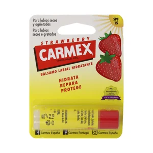 CARMEX Bálsamo labial hidratante (suaviza, hidrata y protege), especial labios secos y agrietados, sabor fresa CARMEX.