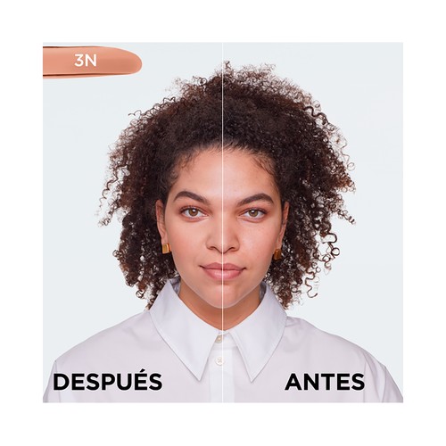 L´ORÉAL PARIS Accord parfait tono 3.N Base maquillaje con textura fundente y sin efecto máscara.