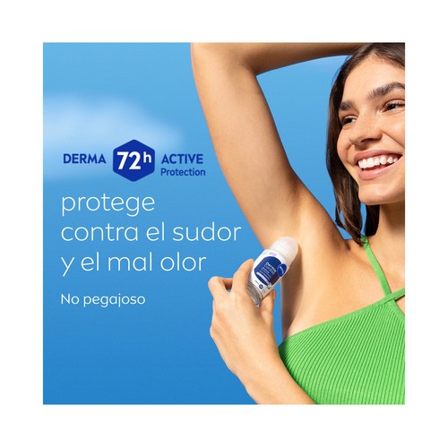 NIVEA Derma control restore Desodorante roll on para mujer, antitranspirante hasta 72 horas 50 ml.
