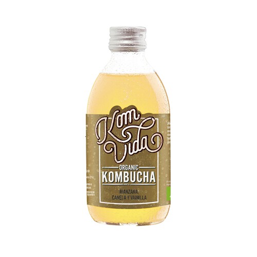 Kombucha (bebida a partir de té) ecológica manzana, canela y vainilla KOMVIDA 750 ml