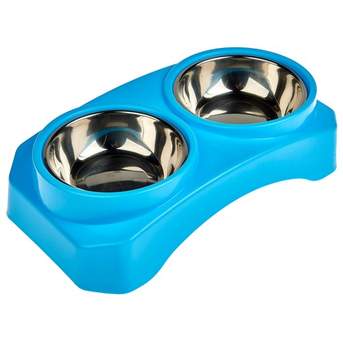 PRODUCTO ALCAMPO Cuenco doble de acero inoxidable de  32.8 x 18.8 x 8.5 cm.