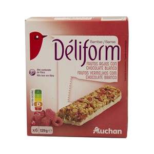 PRODUCTO ALCAMPO Cereales en barritas con manzana con sabor a fresa PRODUCTO ALCAMPO Deliform x6 126 gr.
