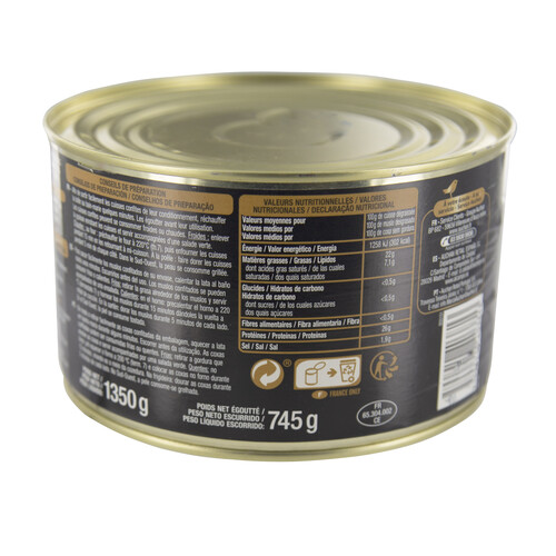 ALCAMPO GOURMET Muslos de pato confitado ALCAMPO GOURMET 745 g.