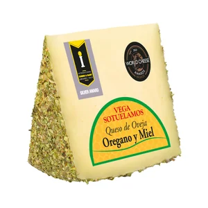 VEGA SOTUELAMOS Queso de oveja elaborado con leche cruda con orégano y miel 200 g.