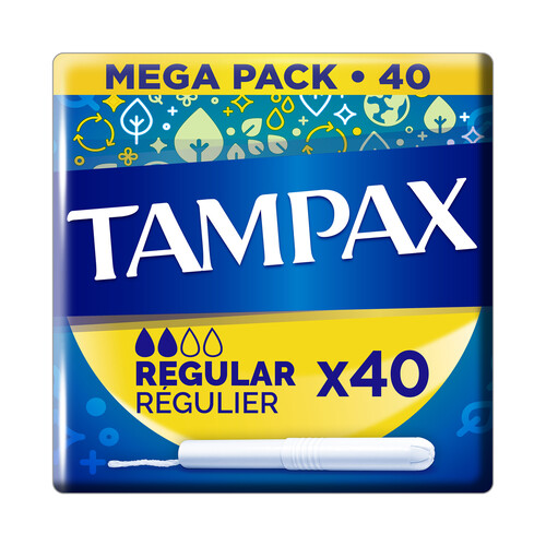 TAMPAX Tampones regular con aplicador de cartón TAMPAX 40 uds.