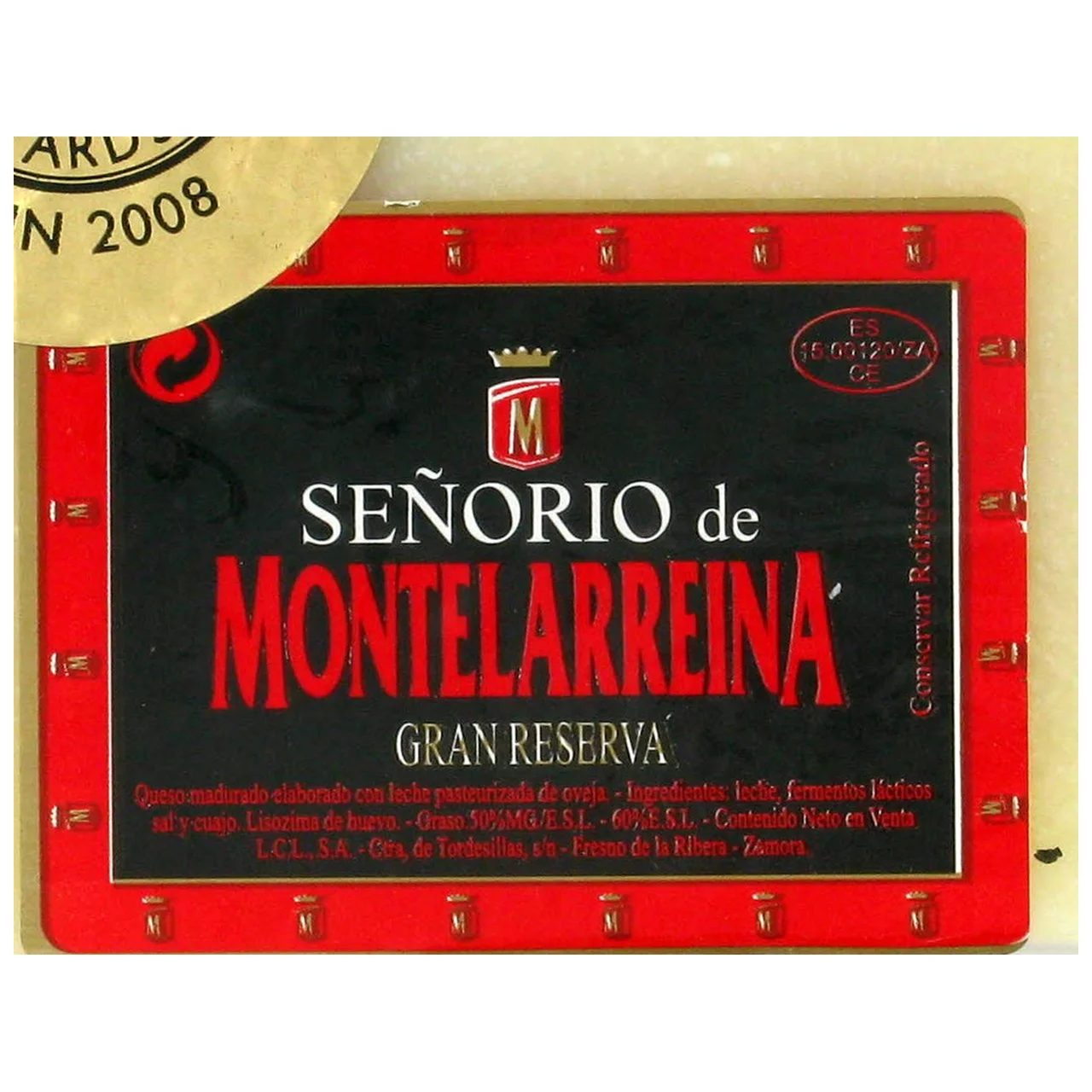 SEÑORÍO DE MONTELARREINA Queso de oveja curado SEÑORÍO DE MONTELARREINA 375 g.