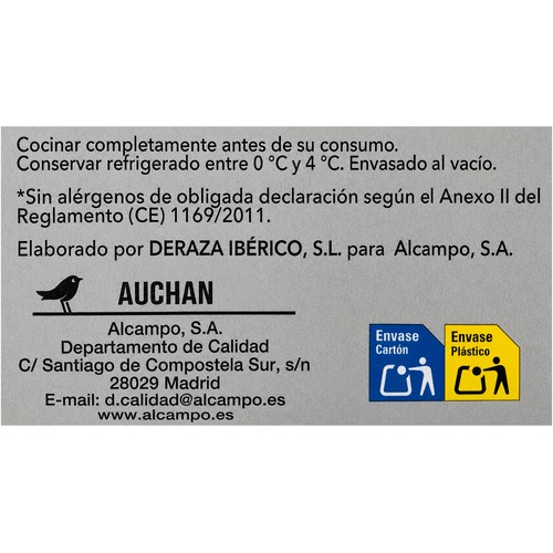 ALCAMPO CULTIVAMOS LO BUENO Cintada de lomo adobada ibérica de cerdo 350 g.