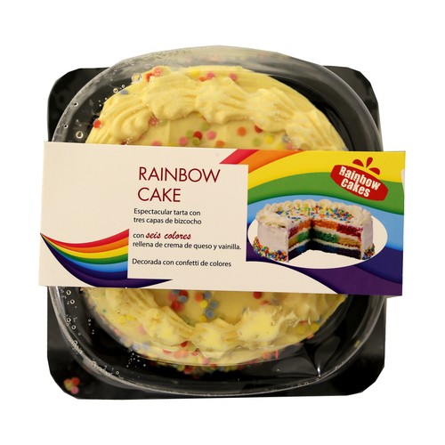 Tarta arcoiris, 875g.