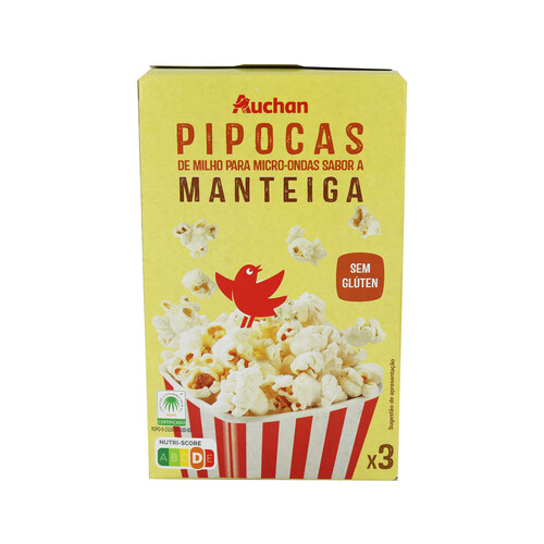 PRODUCTO ALCAMPO Palomitas de maíz para microondas sabor mantequilla PRODUCTO ALCAMPO 3 uds. x 90 g.
