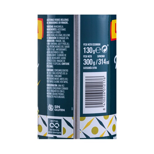 LA ESPAÑOLA Aceitunas rellenas de boquerón 130 g.