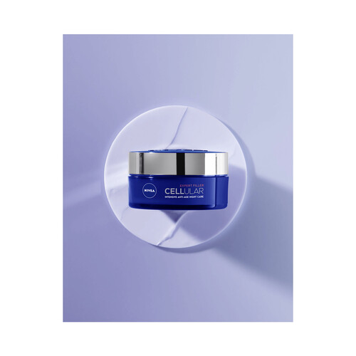 NIVEA Crema de noche antiedad intensiva con ácido Fólico puro y 2 tipos de ácido Hialurónico NIVEA Cellular expert filler 50 ml.